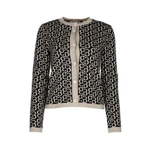 I BLUES Women's Patterned Knit Cardigan Women BLACK/BEIGE Sweaters & Knitwear